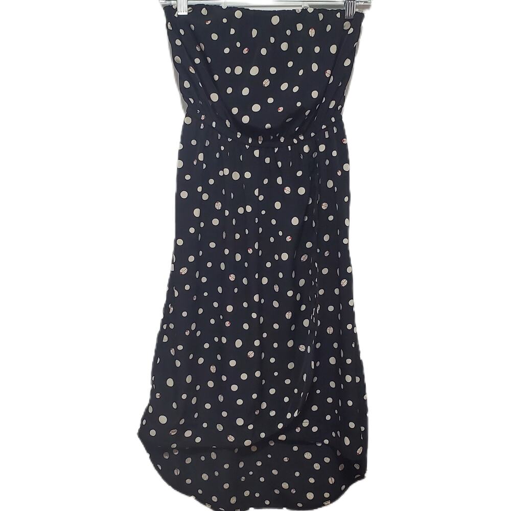Audrey Strapless Ladybug Dress Black High Low Faux‎ Wrap Cute Women's Size Small